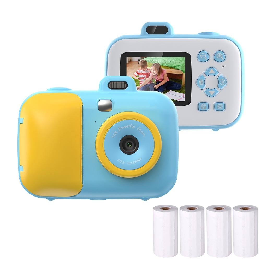 2.4 Inch Smart Digital Kids Thermal Printing Camera With Paper Blue Other Camera & Photo Accs
