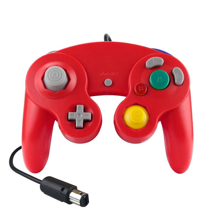 2 Pack Wired Vibrating Game Controller For Nintendo Ngc / Wii Red Controllers & Attachments