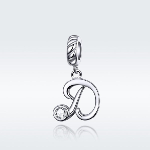 925 Sterling Silver Personalized Letter Pendant For Diy Bracelets And Necklaces Style Charms & Pendants