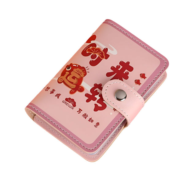 Festive Cartoon Snap Anti Degaussing Card Holder Lucky Change Id Storage Bag Be In Good Luck Id & Document Holders