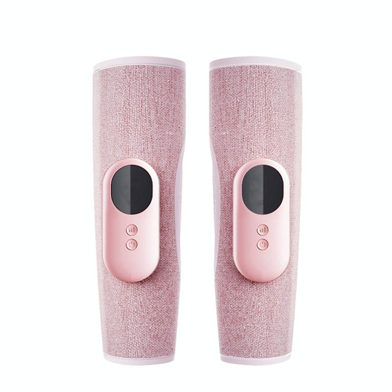 Wireless Leg Massager Pink Double Hot Compress + Air Pressure Vibration Massagers