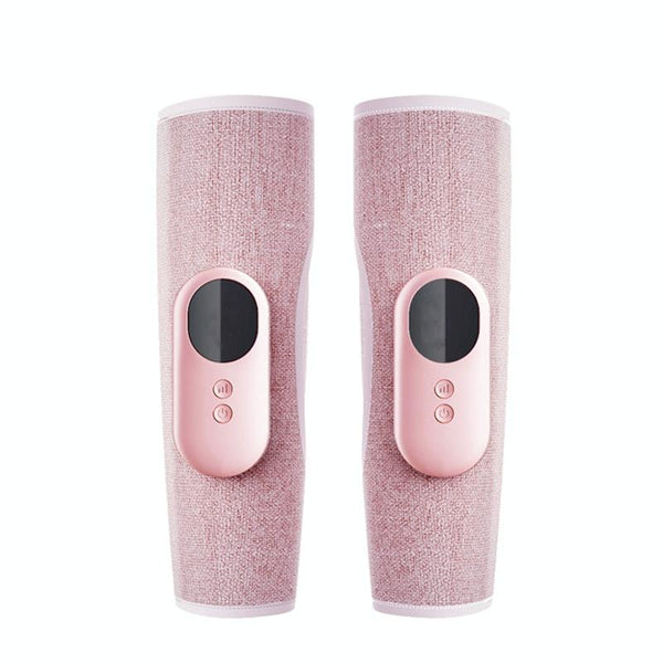 Wireless Leg Massager Pink Double Hot Compress + Air Pressure Vibration Massagers