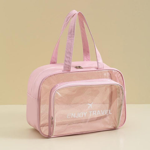 Pink Waterproof Beach Bag For Toiletries & Cosmetics Size L (No Shoe Compartment) Dry Bags