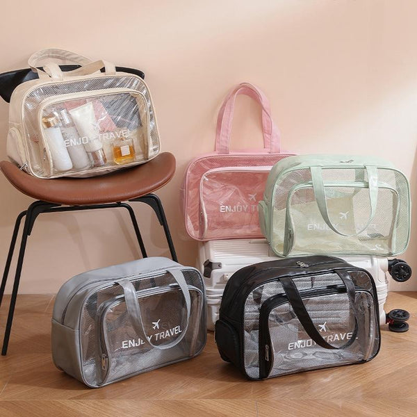 Pink Waterproof Beach Bag For Toiletries & Cosmetics Size L (No Shoe Compartment) Dry Bags