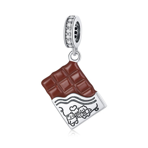 925 Sterling Silver Charming Chocolate Pendant For Bracelets & Necklaces Charms & Pendants