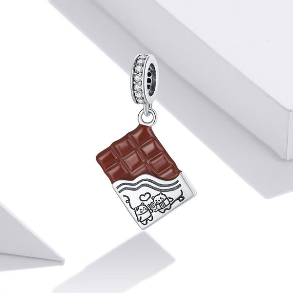925 Sterling Silver Charming Chocolate Pendant For Bracelets & Necklaces Charms & Pendants