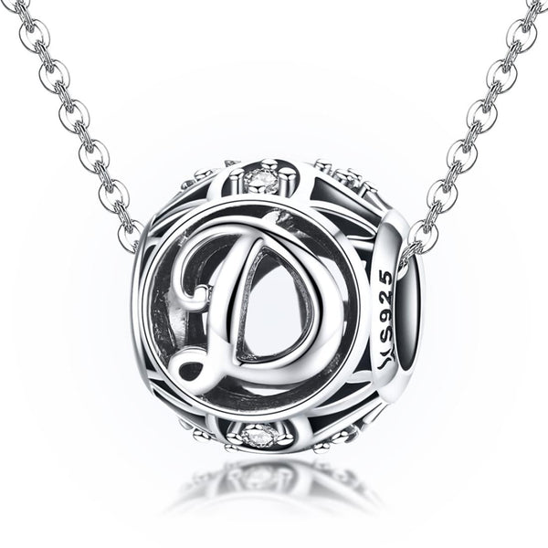 925 Sterling Silver 26 English Letter Beads For Diy Bracelets & Necklaces Style Charms & Pendants