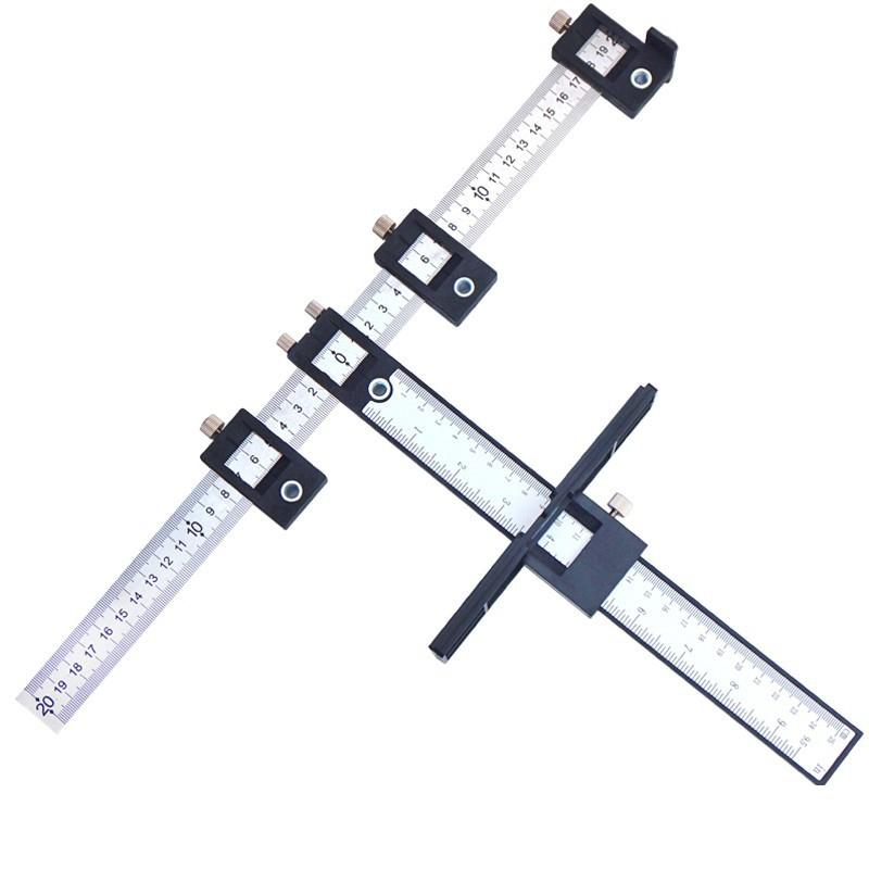 Woodworking Punch Locator For Cabinet Doors Black Plastic Handle Leather Punching Tools