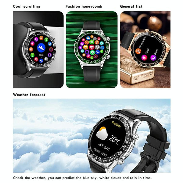 Smart Bluetooth Watch With Nfc Black Leather Smart Watches