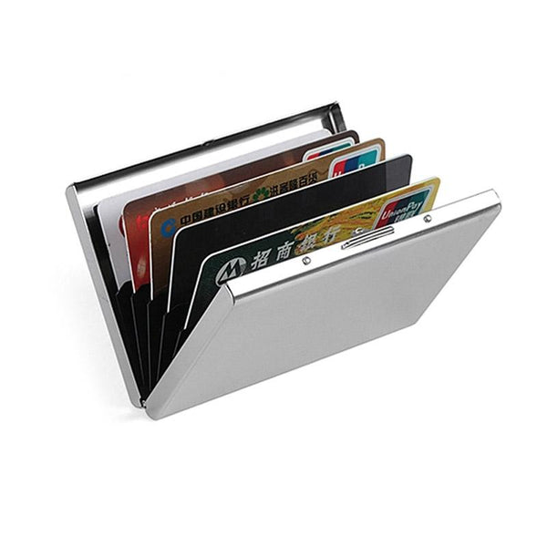 Ultra Thin Stainless Steel Travel Card Holder Wiredraw Gold Travel Wallets