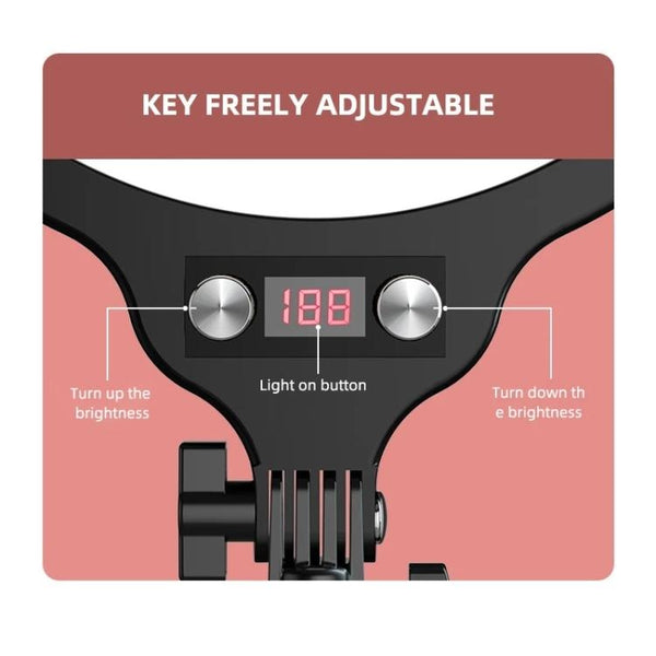 Full Screen 12.6 Selfie Ring Light Tripod Set 210Cm For Live Stream Selfie Lights