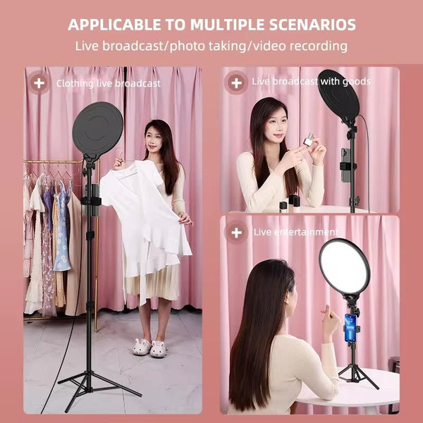 Full Screen 12.6 Selfie Ring Light Tripod Set 210Cm For Live Stream Selfie Lights