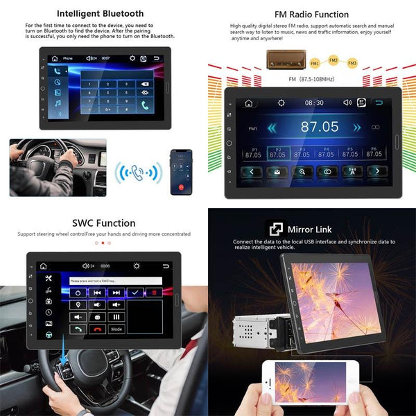 10.1 Inch Full Screen Car Mp5 Player With Wired Carplay + 12 Light Camera Other Car Video