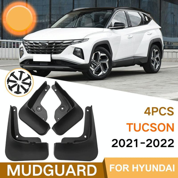 For Hyundai Tucson 2021 2022 4Pcs / Set Car Auto Soft Plastic Splash Flaps Fender Guard Fenders & Mud Guards