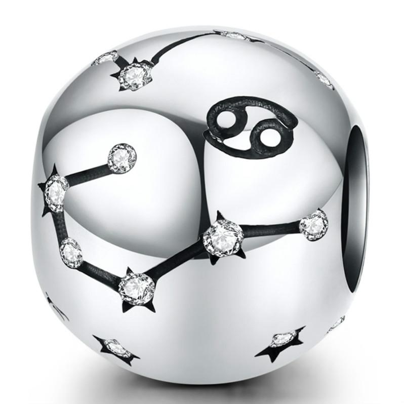 925 Sterling Silver Diy Zodiac Bracelet Beads Cancer Style Charms & Pendants