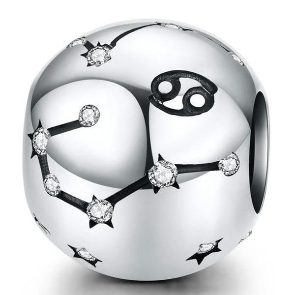 925 Sterling Silver Diy Zodiac Bracelet Beads Cancer Style Charms & Pendants