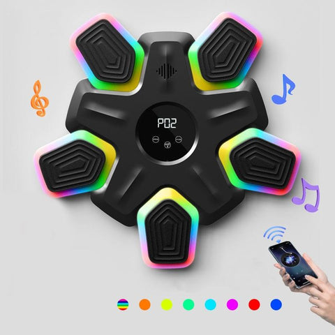 Bluetooth Music Boxing Machine 4 Modes 9 Speeds Colourful Lights Only Black Punching Bags