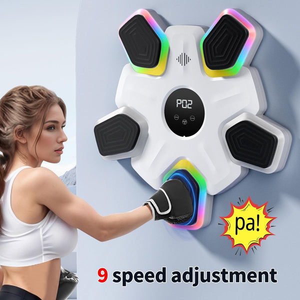 Bluetooth Music Boxing Machine 4 Modes 9 Speeds Colourful Lights Only Black Punching Bags