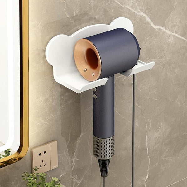 Wall Mounted Holder For Dyson Hair Dryer Bathroom Storage Rack Simple Black Upgraded White Bathroom Storage & Organisers