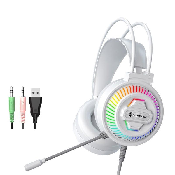 Usb Head Mounted Rgb Headset 3.5Mm White Headsets