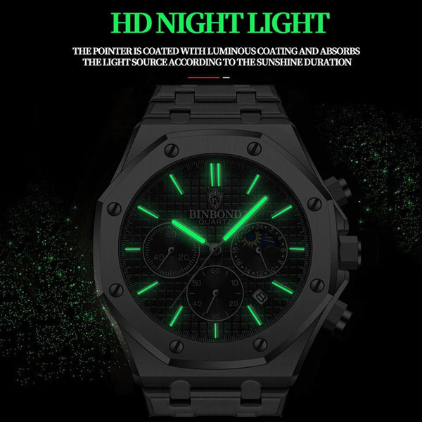 Waterproof Multifunctional Business Watch Luminous Quartz Watches