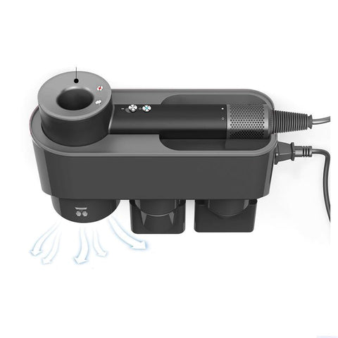 Wall Mounted Hair Dryer Bracket Storage Rack Black Nickel With Hand Colour Bathroom Storage & Organisers