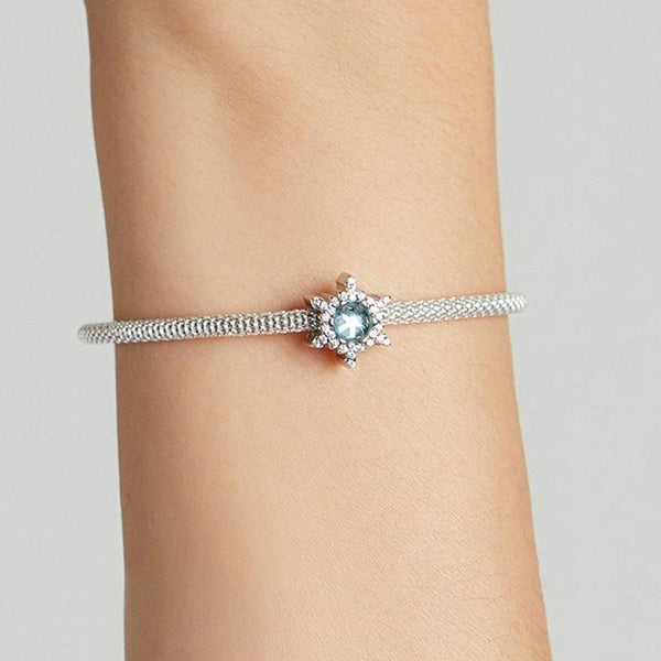 925 Sterling Silver Diy Winter Snowflake Bracelet Bead Charms & Pendants