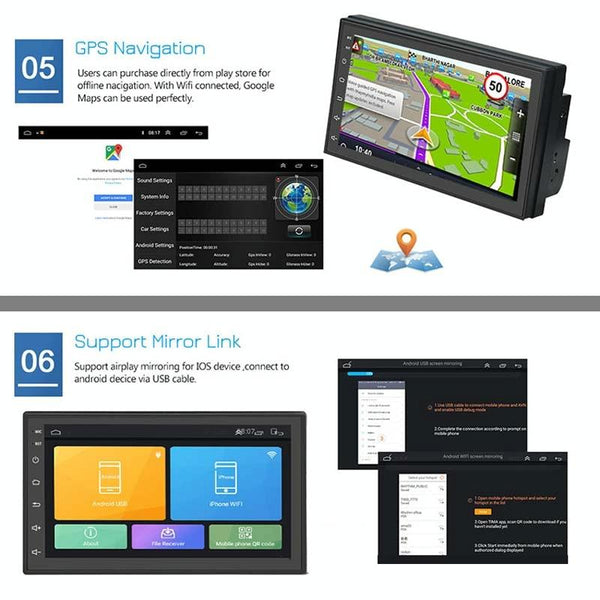 1 Sets Of 7 Inch Android Navigation Wifi 2 + 64G Locator Technology Bluetooth Car Mp5 Player Other Car Video