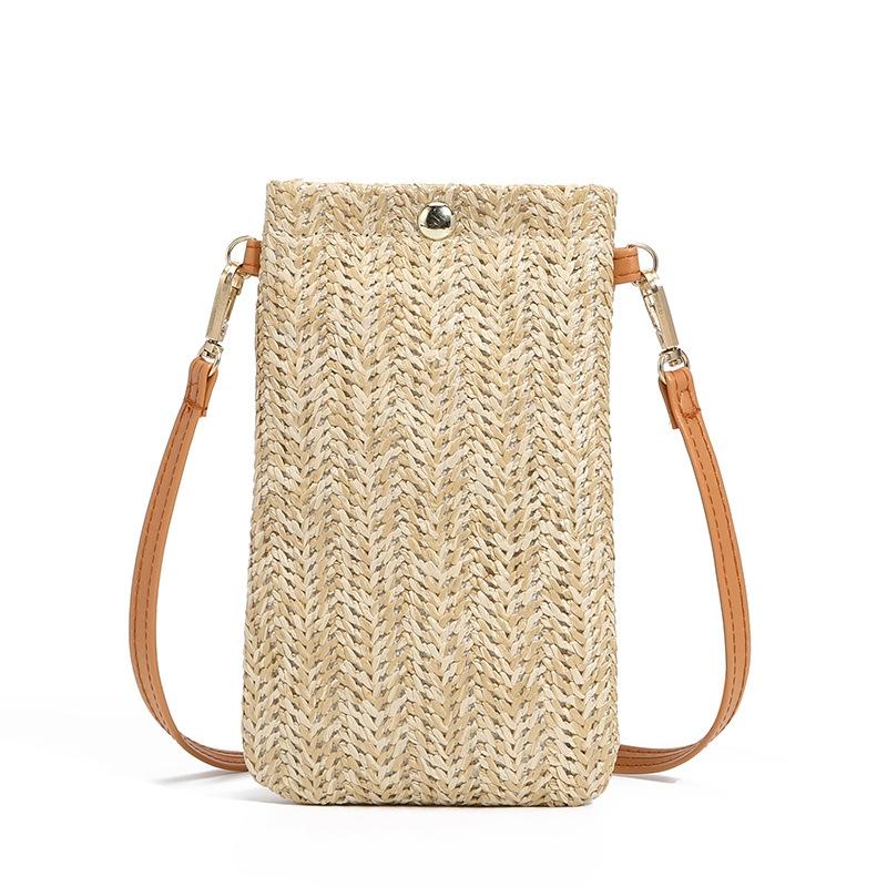 Stylish Straw Beach Bag With Magnetic Closure Cream Women's Bags & Handbags