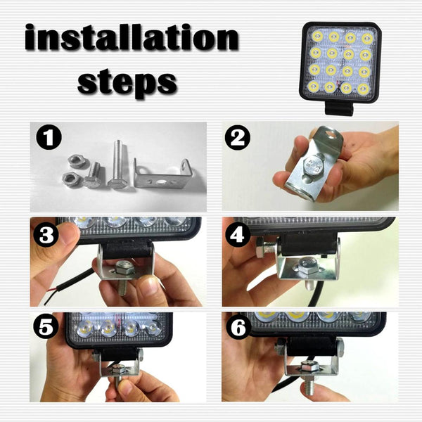 12W White Light Square Shaped Waterproof Car Boat Marine Work Lights Spotlight Led Bulbs Dc 9 30V Led Car Lights