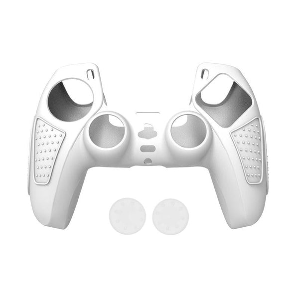 Black Silicone Protective Case For Ps5 Gamepad Anti Skid Cover White + 2 Hats Bags Skins & Travel Cases