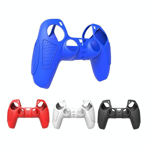 Black Silicone Protective Case For Ps5 Gamepad Anti Skid Cover White + 2 Hats Bags Skins & Travel Cases