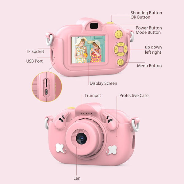 2 Inch 4X Zoom Hd Digital Camera For Children Blue Audio And Video Device Digital Cameras