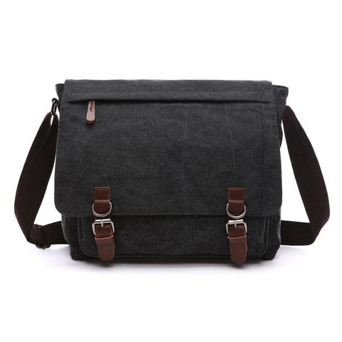 Black Canvas Business Messenger Bag Large Bags