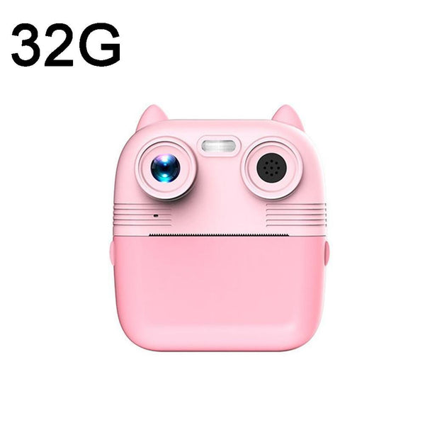 Instant Print Camera With Dual Lens 2.8 Screen For Kids Pink 32G Digital Cameras