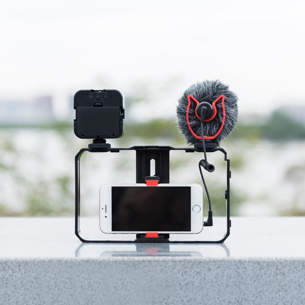 Vlogging Video Rig With Microphone And Fill Light For Smartphone Audio Other Mobile Accessories
