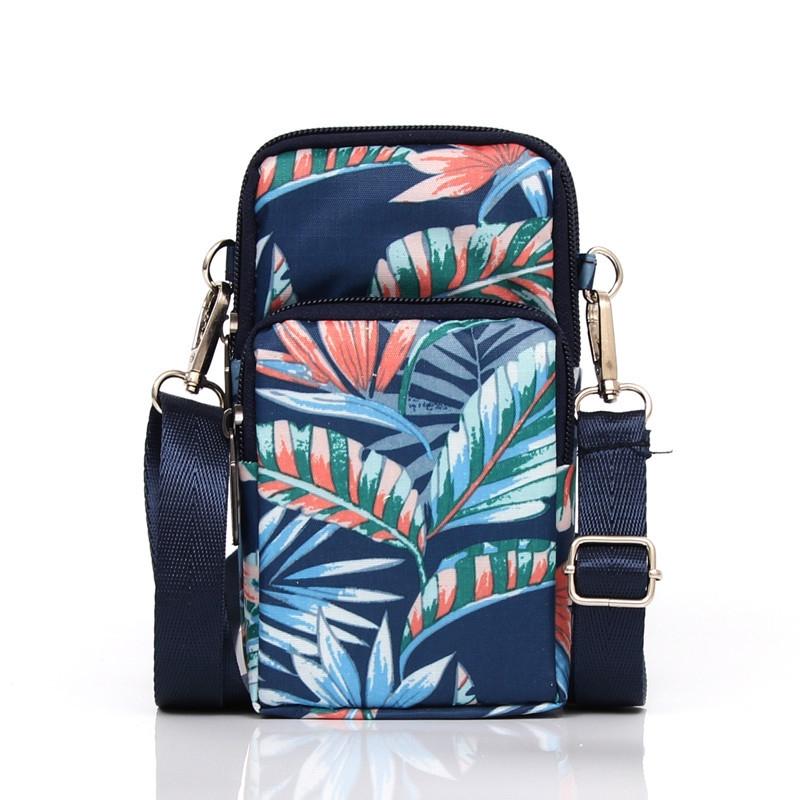 Animal Park Mini Crossbody Phone Wallet With Arm Band Blue Leaf Women's Bags & Handbags