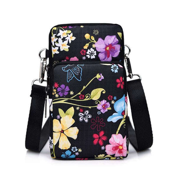 Animal Park Mini Crossbody Phone Wallet With Arm Band Blue Leaf Women's Bags & Handbags