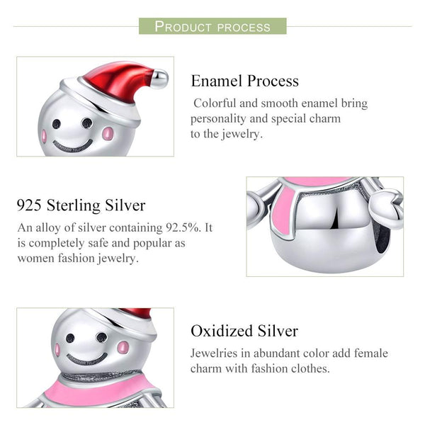 925 Sterling Silver Snowman Bead Pendant For Diy Bracelets & Necklaces Charms & Pendants