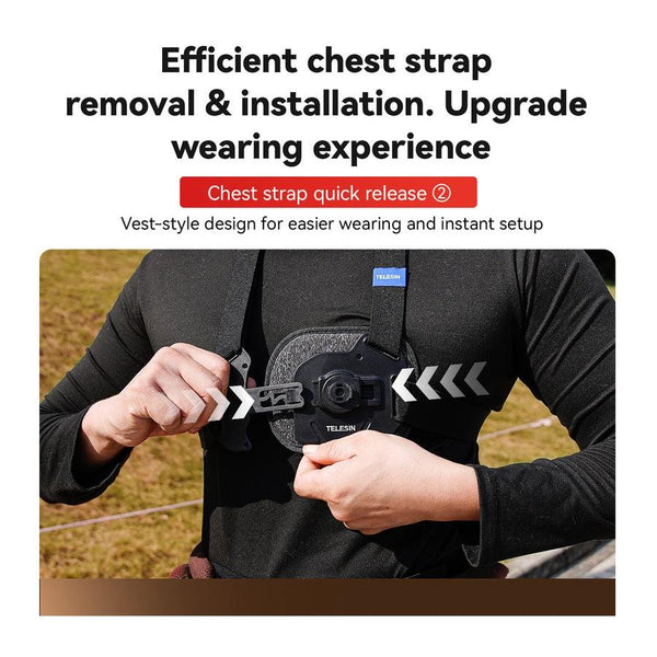 Sports Camera Quick Release Chest Strap Accessory For Audio And Video Use Remotes & Shutter Releases