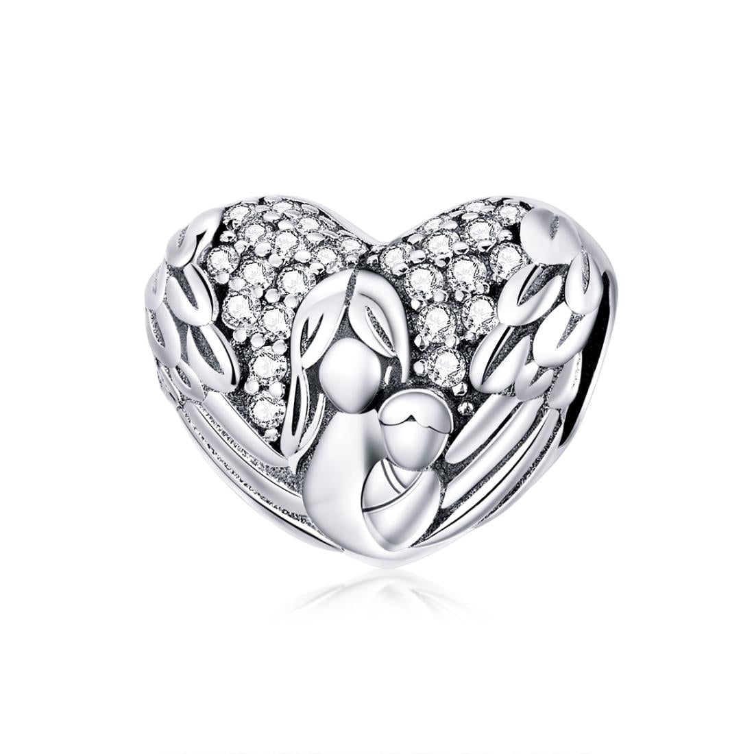 925 Sterling Silver Motherly Love Relief Beads For Diy Bracelets & Necklaces Charms & Pendants