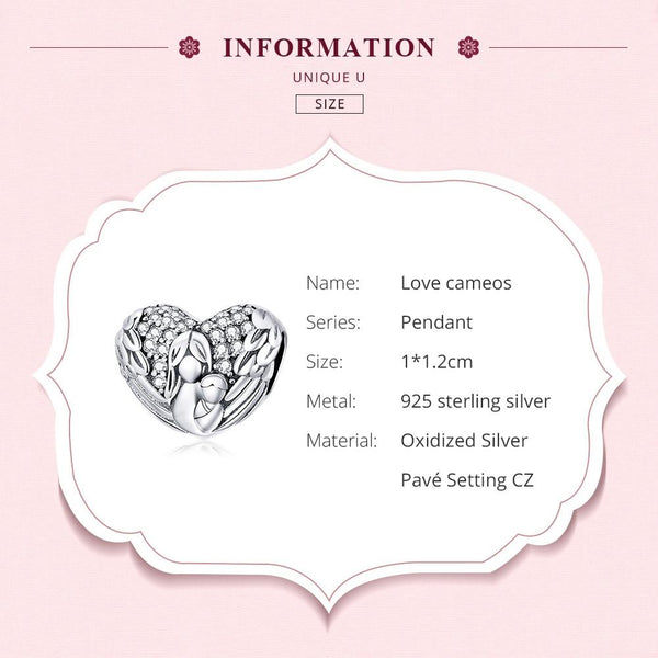 925 Sterling Silver Motherly Love Relief Beads For Diy Bracelets & Necklaces Charms & Pendants