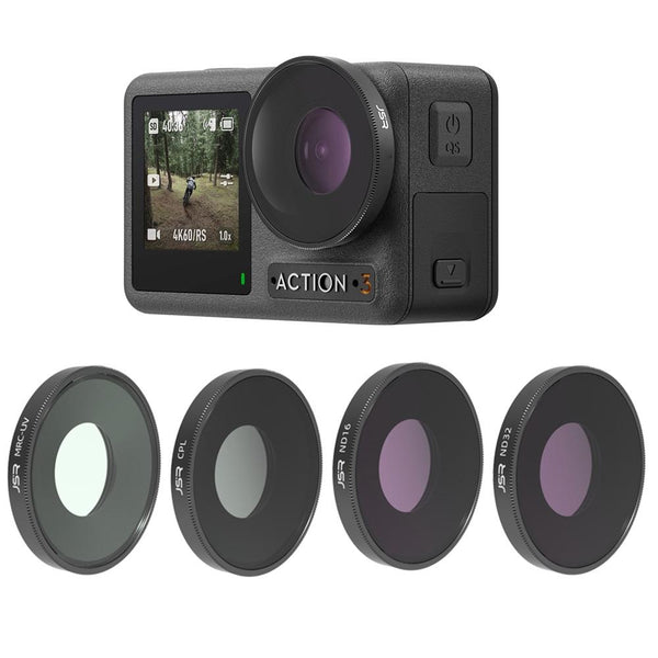 Three Piece Lens Filter For Dji Action Camera With Optical Glass Filters