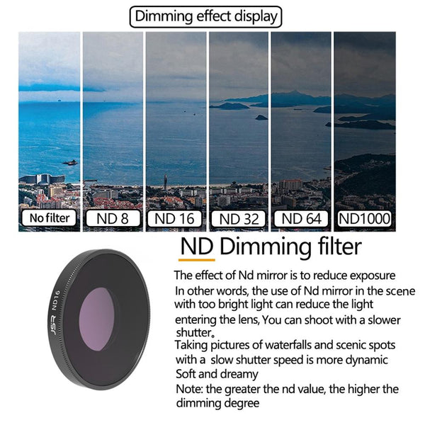 Three Piece Lens Filter For Dji Action Camera With Optical Glass Filters