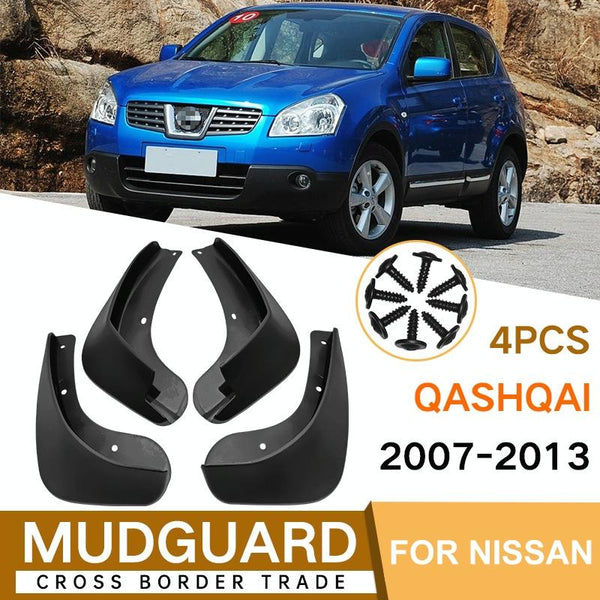 For Nissan Qashqai J10 2007 2013 4Pcs / Set Car Auto Soft Plastic Splash Flaps Fender Guard Fenders & Mud Guards