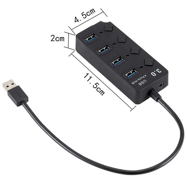 4 Port Usb 3.0 Hub With Switch For Pc / Laptop Usb Cables Hubs & Adapters
