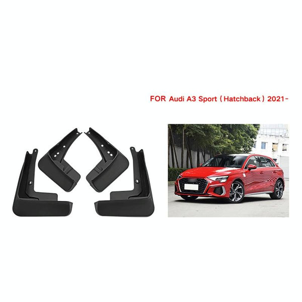 For Audi A3 Hatchback Sport 2021 4Pcs / Set Car Auto Soft Plastic Splash Flaps Fender Guard Fenders & Mud Guards