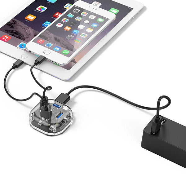 1 Sets Of Transparent 4 Port Usb 3.0 Hub Usb Cables Hubs & Adapters
