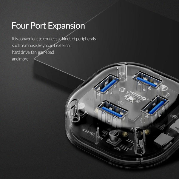1 Sets Of Transparent 4 Port Usb 3.0 Hub Usb Cables Hubs & Adapters