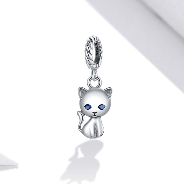 925 Sterling Silver Adorable Cat Pendant For Diy Bracelets & Necklaces Charms & Pendants